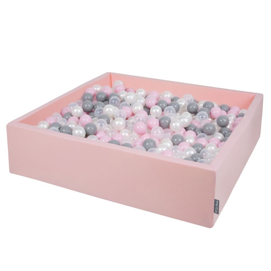 Ball Pits KiddyMoon | Kiddymoon Soft Ball Pit Square 7Cm / 2.75In For Kids, Foam Ball Pool Baby Playballs Children, Certified Made In The Eu, Pink: Pearl-Grey-Transparent-Powder Pink Pink: Pearl / Grey / Transparent / Light Pink