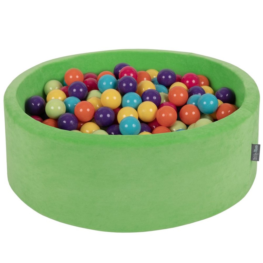 Ball Pits KiddyMoon | Kiddymoon Soft Ball Pit Round 7Cm / 2.75In For Kids, Foam Velvet Ball Pool Baby Playballs, Green Peas: Light Green/ Yellow/ Turquoise/ Orange/ Dark Pink/ Purple