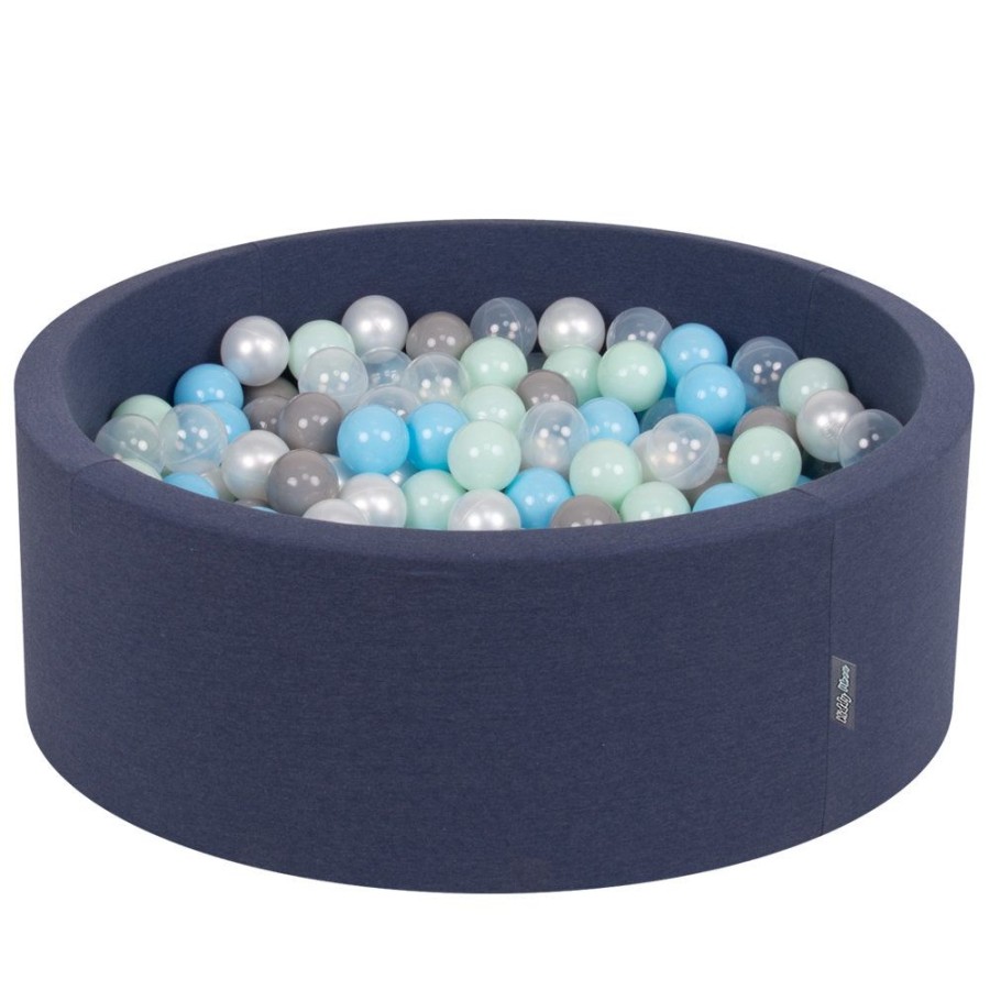 Ball Pits KiddyMoon | Kiddymoon Baby Foam Ball Pit With Balls 7Cm / 2.75In Certified Made In Eu, D.Blue: Pearl/ / Transparent/ Babyblue/ Mint