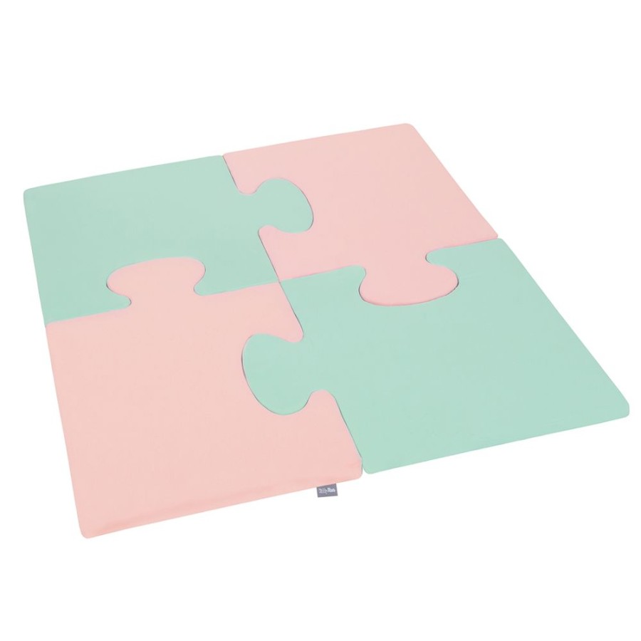 Nursery Room KiddyMoon | Kiddymoon Soft Foam Puzzle Set For Children 4Pcs, Pink/Mint