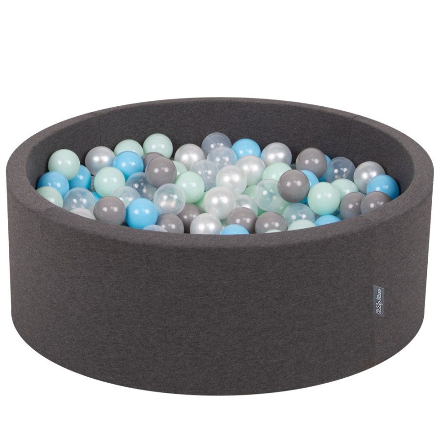 Ball Pits KiddyMoon | Kiddymoon Baby Foam Ball Pit With Balls 7Cm / 2.75In Certified Made In Eu, Dark : Pearl/ / Transparent/ Baby Blue/ Mint