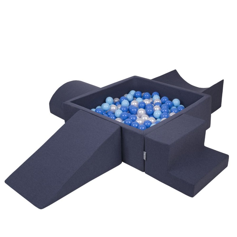 Activity Toys KiddyMoon | Kiddymoon Foam Playground For Kids With Square Ballpit, Darkblue: Babyblue/ Blue/ Pearl Darkblue:Babyblue/Blue/Pearl