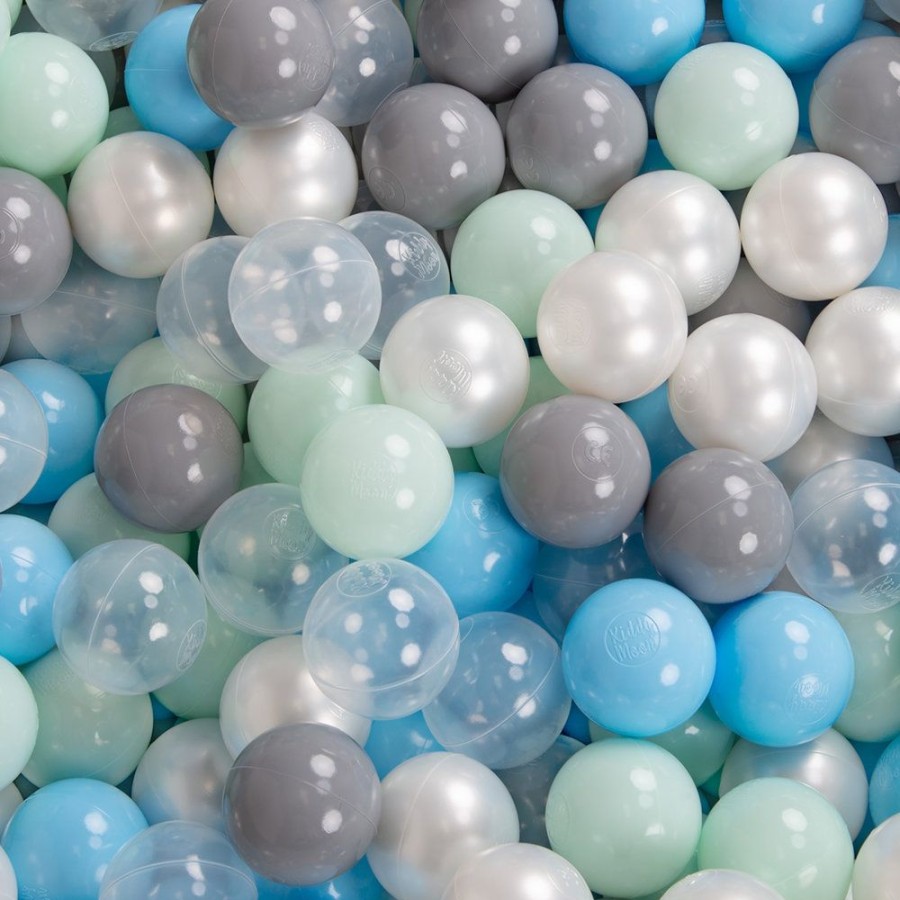 Playgrounds KiddyMoon | Kiddymoon Foam Playground For Kids With Quarter Angular Ballpit And Balls, Lightgrey: Pearl/ Grey/ Transparent/ Babyblue/ Mint Light Grey: Pearl / Grey / Transparent / Baby Blue / Mint