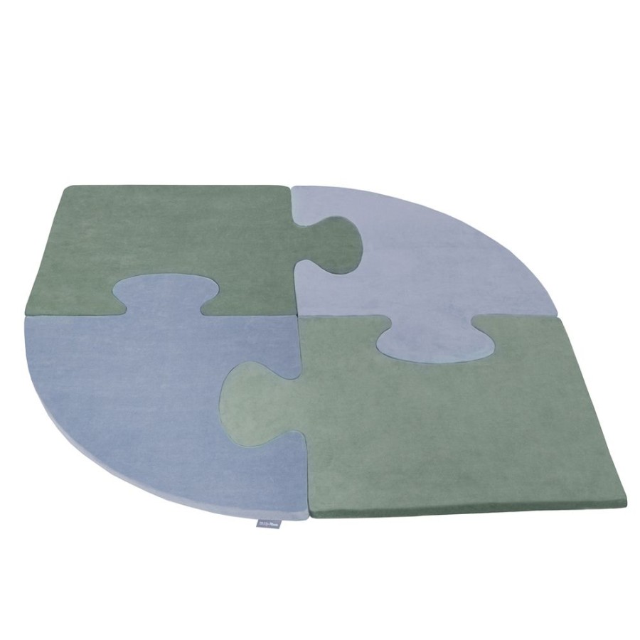 Nursery Room KiddyMoon | Kiddymoon Soft Foam Puzzle Set For Children 4Pcs, Forest Green/ Ice Blue