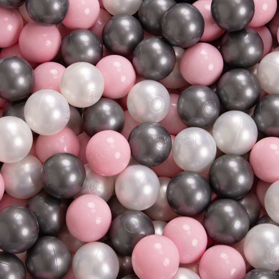 Ball Pits KiddyMoon | Kiddymoon Soft Ball Pit Square 7Cm / 2.75In For Kids, Foam Ball Pool Baby Playballs Children, Certified Made In The Eu, Dark Grey: Pearl-Powder Pink-Silver Dark Grey:Pearl-Powder Pink-Silver