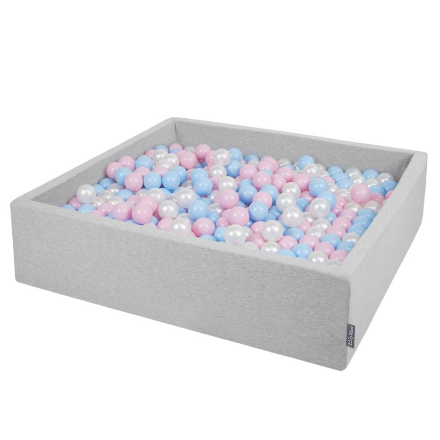 Ball Pits KiddyMoon | Kiddymoon Soft Ball Pit Square 7Cm / 2.75In For Kids, Foam Ball Pool Baby Playballs Children, Certified Made In The Eu, Light Grey: Babyblue-Powder Pink-Pearl Light Grey:Babyblue-Powder Pink-Pearl