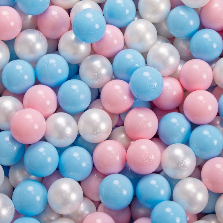 Ball Pits KiddyMoon | Kiddymoon Soft Ball Pit Square 7Cm / 2.75In For Kids, Foam Ball Pool Baby Playballs Children, Certified Made In The Eu, Light Grey: Babyblue-Powder Pink-Pearl Light Grey:Babyblue-Powder Pink-Pearl