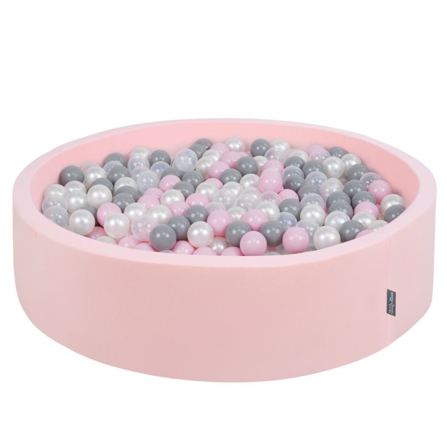 Ball Pits KiddyMoon | Kiddymoon Soft Ball Pit Round 7Cm / 2.75In For Kids, Foam Ball Pool Baby Playballs Children, Certified Made In The Eu, Pink: Pearl-Grey-Transparent-Powder Pink Pink: Pearl / Grey / Transparent / Light Pink