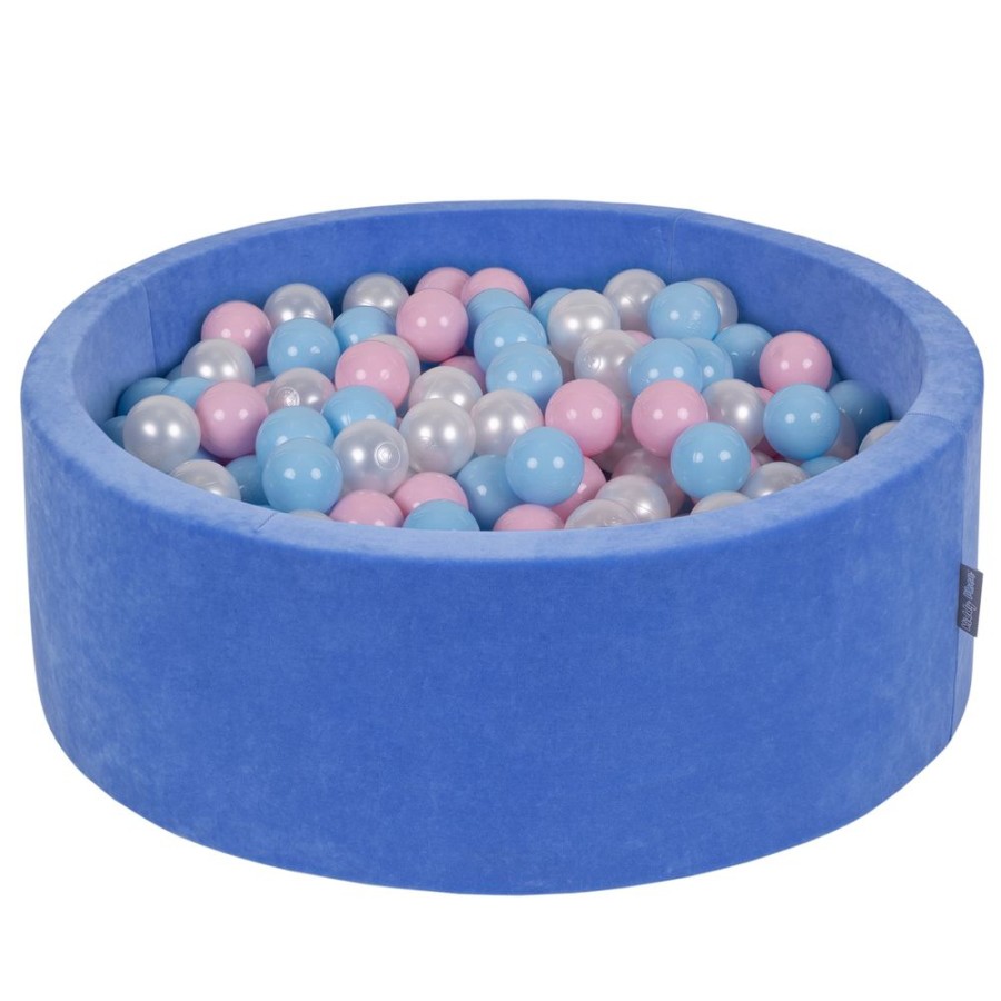 Ball Pits KiddyMoon | Kiddymoon Soft Ball Pit Round 7Cm / 2.75In For Kids, Foam Velvet Ball Pool Baby Playballs, Blueberry Blue: Babyblue/ Light Pink/ Pearl