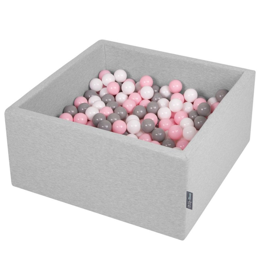 Ball Pits KiddyMoon | Kiddymoon Baby Foam Ball Pit With Balls 7Cm / 2.75In Square, Light Grey: White/ Grey/ Light Pink Light Grey: White / Grey / Light Pink