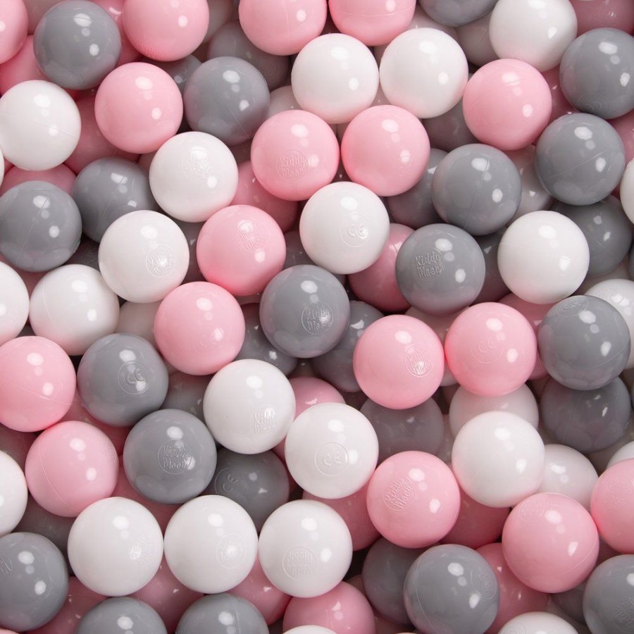 Ball Pits KiddyMoon | Kiddymoon Baby Foam Ball Pit With Balls 7Cm / 2.75In Square, Light Grey: White/ Grey/ Light Pink Light Grey: White / Grey / Light Pink