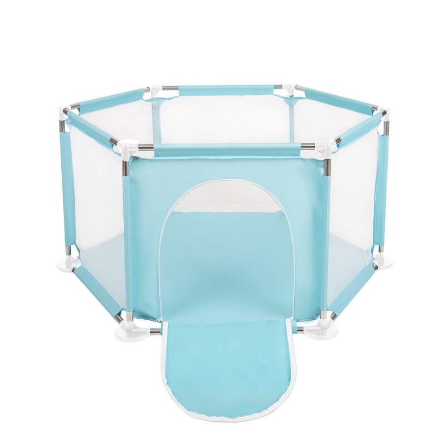 Partners KiddyMoon Partners | Hexagon 6 Side Play Pen, Turquoise Light Green