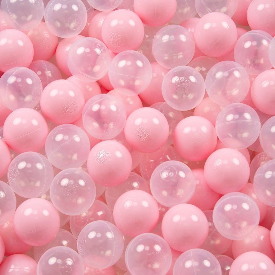 Ball Pits KiddyMoon | Kiddymoon Baby Ballpit With Balls 7Cm / 2.75In Certified, Crown, Ecru-Gold: Light Pink/ Transparent Ecru-Gold:Light Pink/Transparent