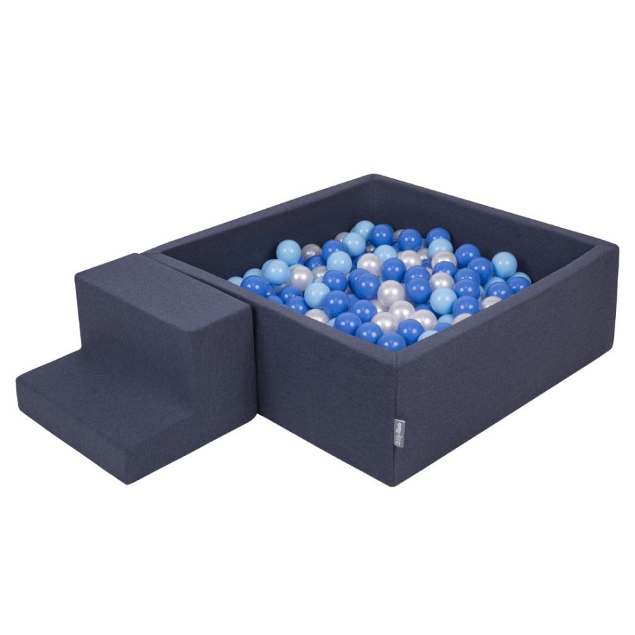 Activity Toys KiddyMoon | Kiddymoon Foam Playground For Kids With Square Ballpit, Darkblue: Babyblue/ Blue/ Pearl Darkblue:Babyblue/Blue/Pearl