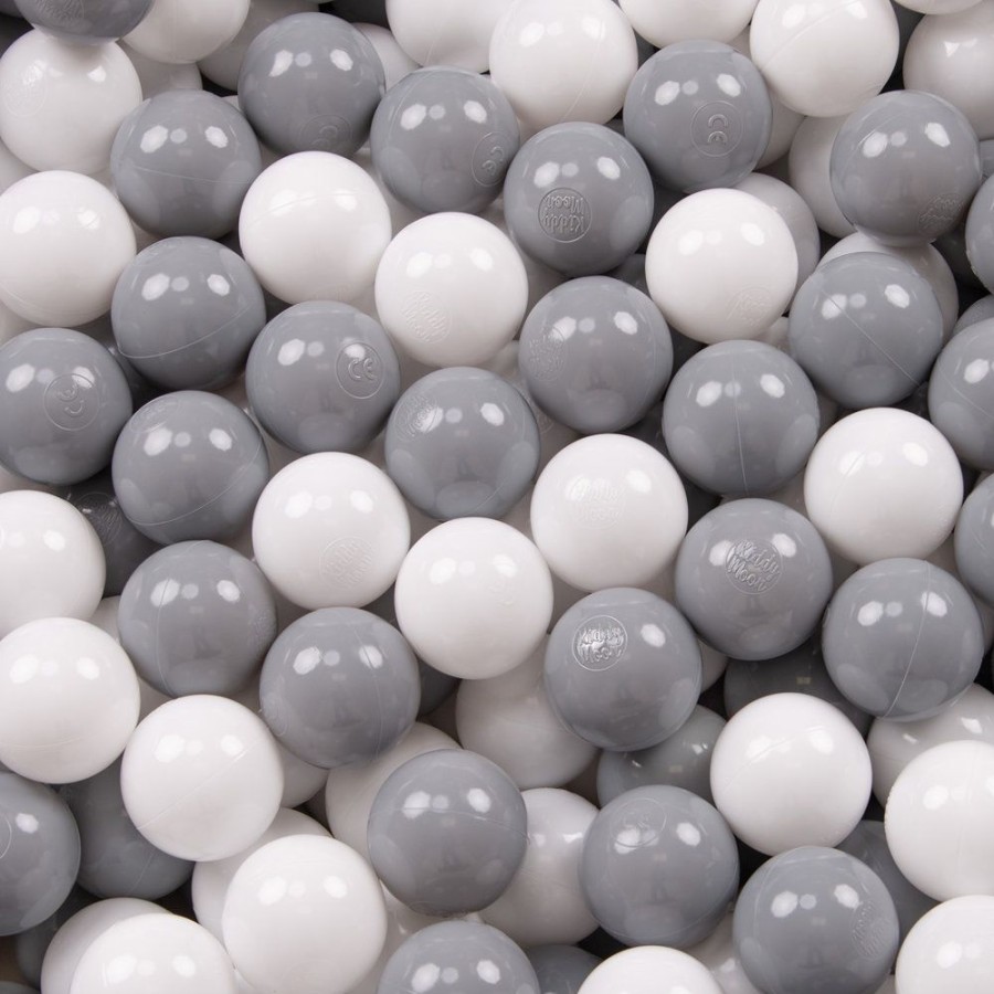 Ball Pits KiddyMoon | Kiddymoon Soft Ball Pit Square 7Cm / 2.75In For Kids, Foam Ball Pool Baby Playballs Children, Certified Made In The Eu, Light Grey: White-Grey Light Grey:White-Grey