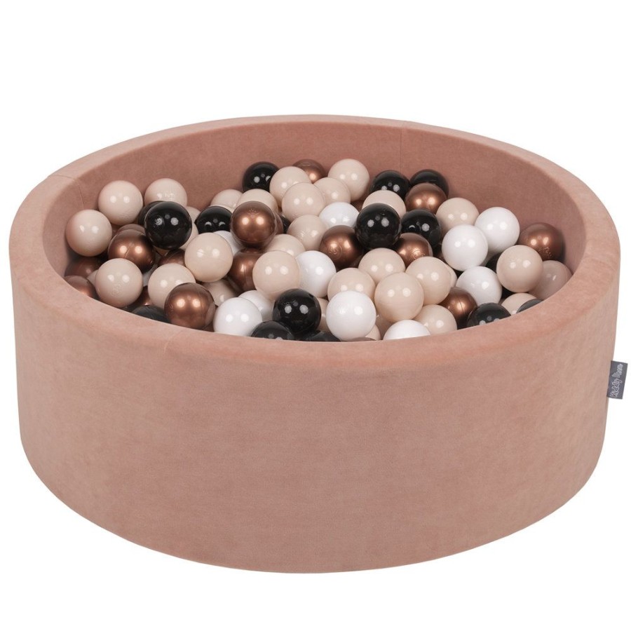 Ball Pits KiddyMoon | Kiddymoon Soft Ball Pit Round 7Cm / 2.75In For Kids, Foam Velvet Ball Pool Baby Playballs, Made In The Eu, Desert Pink: Pastel Beige/ Copper/ White/ Black Desert Pink:Pastel Beige/Copper/White/Black