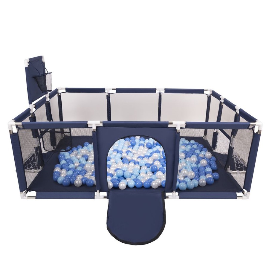 Partners KiddyMoon Partners | Baby Playpen Big Size Playground With Plastic Balls For Kids, Dark Blue: Babyblue/ Blue/ Pearl Dark Blue:Babyblue/Blue/Pearl