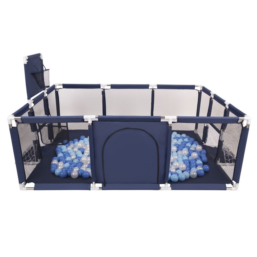 Partners KiddyMoon Partners | Baby Playpen Big Size Playground With Plastic Balls For Kids, Dark Blue: Babyblue/ Blue/ Pearl Dark Blue:Babyblue/Blue/Pearl