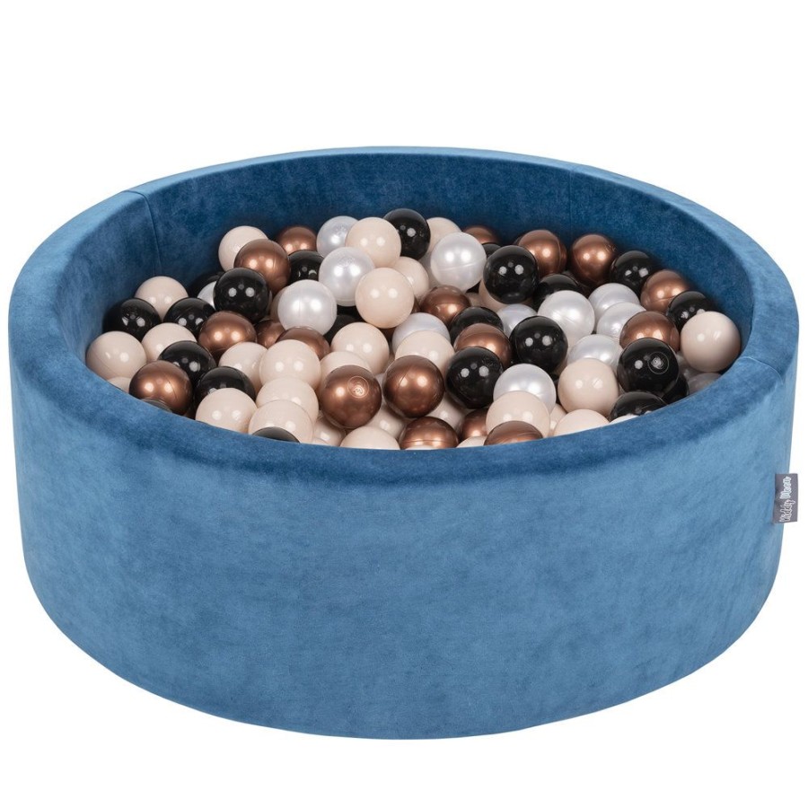 Ball Pits KiddyMoon | Kiddymoon Soft Ball Pit Round 7Cm / 2.75In For Kids, Foam Velvet Ball Pool Baby Playballs, Made In The Eu, Lagoon Turquoise: Pastel Beige/ Copper/ Black/ Pearl Lagoon Turquoise:Pastel Beige/Copper/Black/Pearl