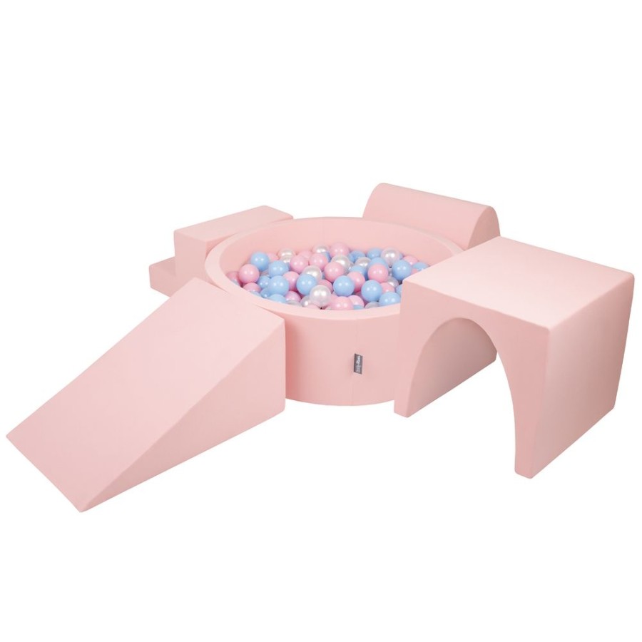 Activity Toys KiddyMoon | Kiddymoon Foam Playground For Kids With Round Ballpit ( 7Cm/ 2.75In) Soft Obstacles Course And Ball Pool, Certified Made In The Eu, Pink: Babyblue/ Powder Pink/ Pearl Pink:Babyblue/Powder Pink/Pearl