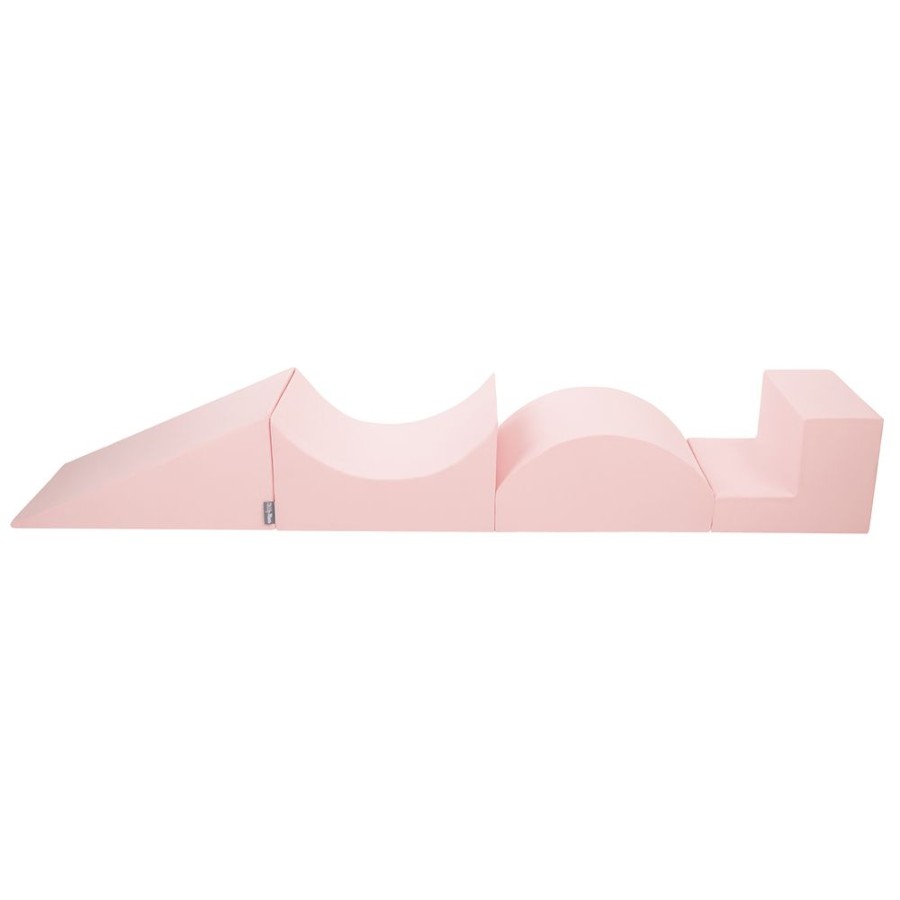 Playgrounds KiddyMoon | Kiddymoon Foam Playground For Kids Obstacle Course - Wedge / Ramp / Halfshaft / Steps, Pink