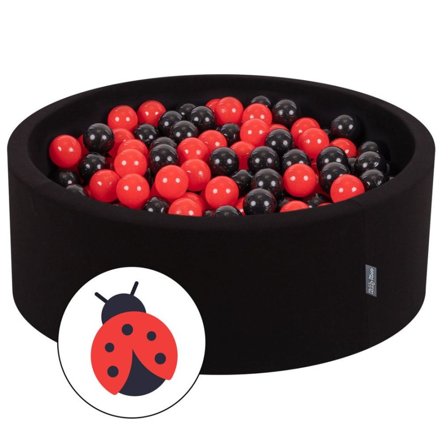 Ball Pits KiddyMoon | Kiddymoon Baby Foam Ball Pit With Balls 7Cm / 2.75In Certified Made In Eu, Ladybird: Black/ Red