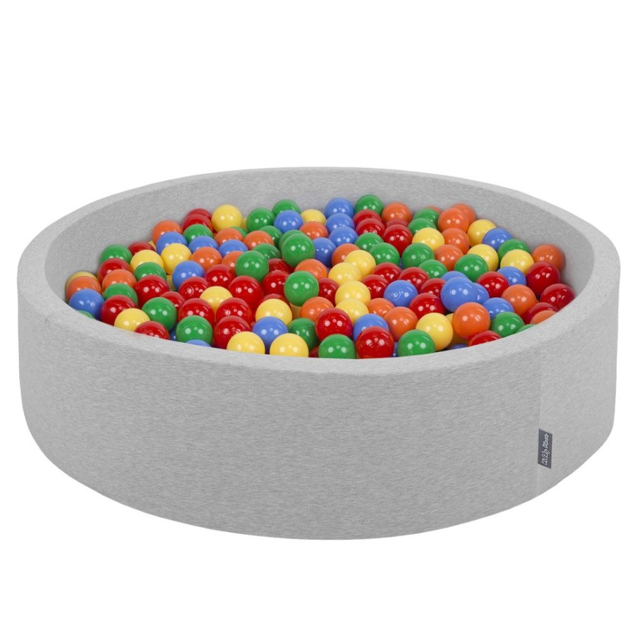 Ball Pits KiddyMoon | Kiddymoon Soft Ball Pit Round 7Cm / 2.75In For Kids, Foam Ball Pool Baby Playballs Children, Certified Made In The Eu, Light Grey: Yellow-Green-Blue-Red-Orange Light Grey:Yellow-Green-Blue-Red-Orange