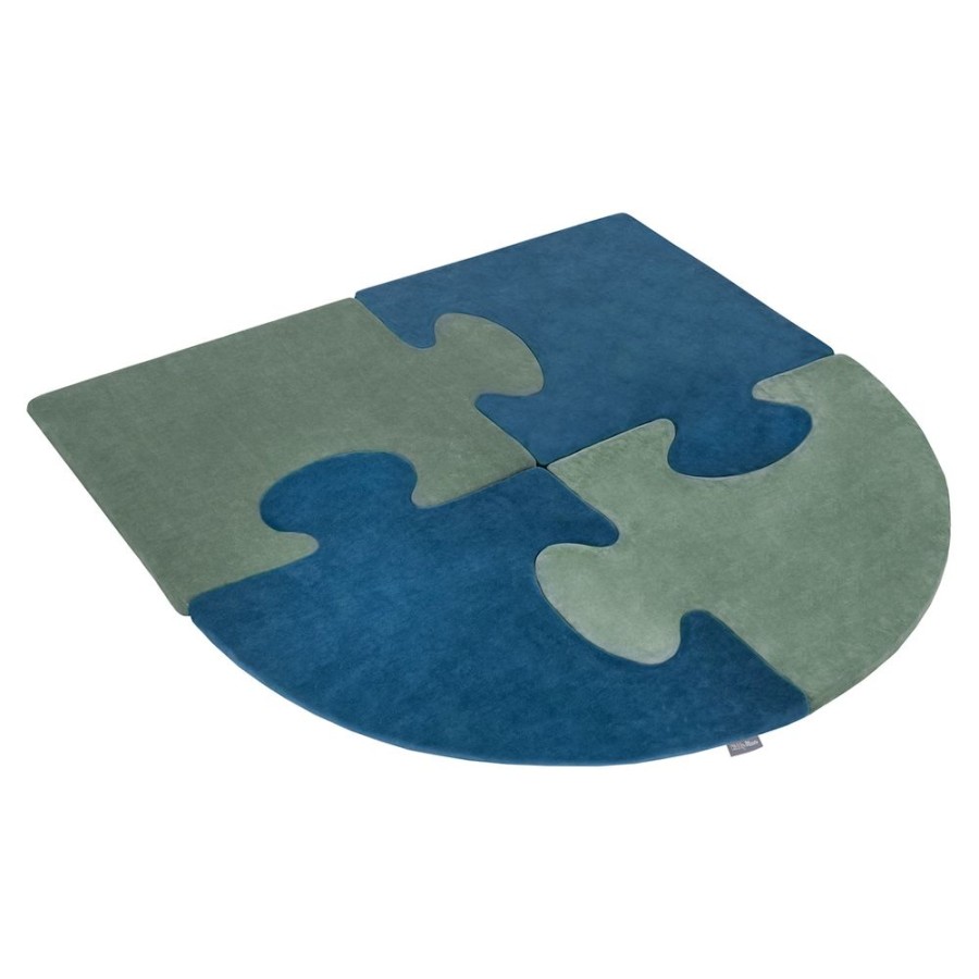 Nursery Room KiddyMoon | Kiddymoon Soft Foam Puzzle Set For Children 4Pcs, Forest Green/Ice Blue