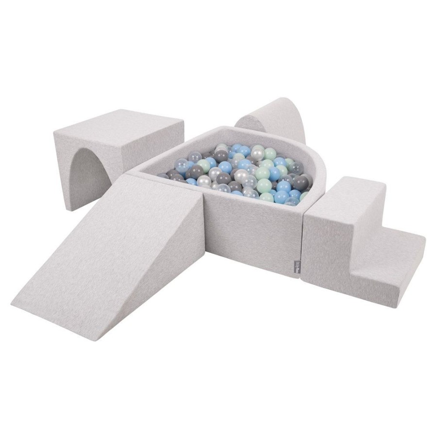 Activity Toys KiddyMoon | Kiddymoon Foam Playground For Kids With Quarter Angular Ballpit And Balls, Lightgrey: Pearl/ Grey/ Transparent/ Babyblue/ Mint Light Grey: Pearl / Grey / Transparent / Baby Blue / Mint