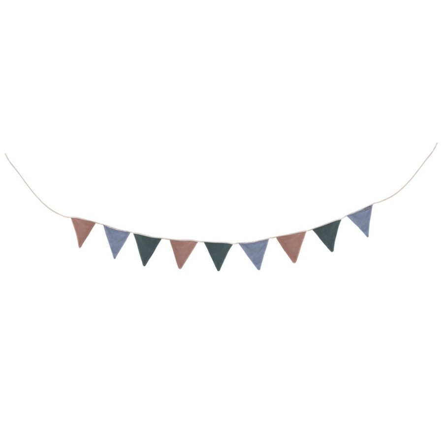 Nursery Room KiddyMoon | Kiddymoon Garland Decoration For Kids Room , Forest Green/ Desert Pink/ Ice Blue