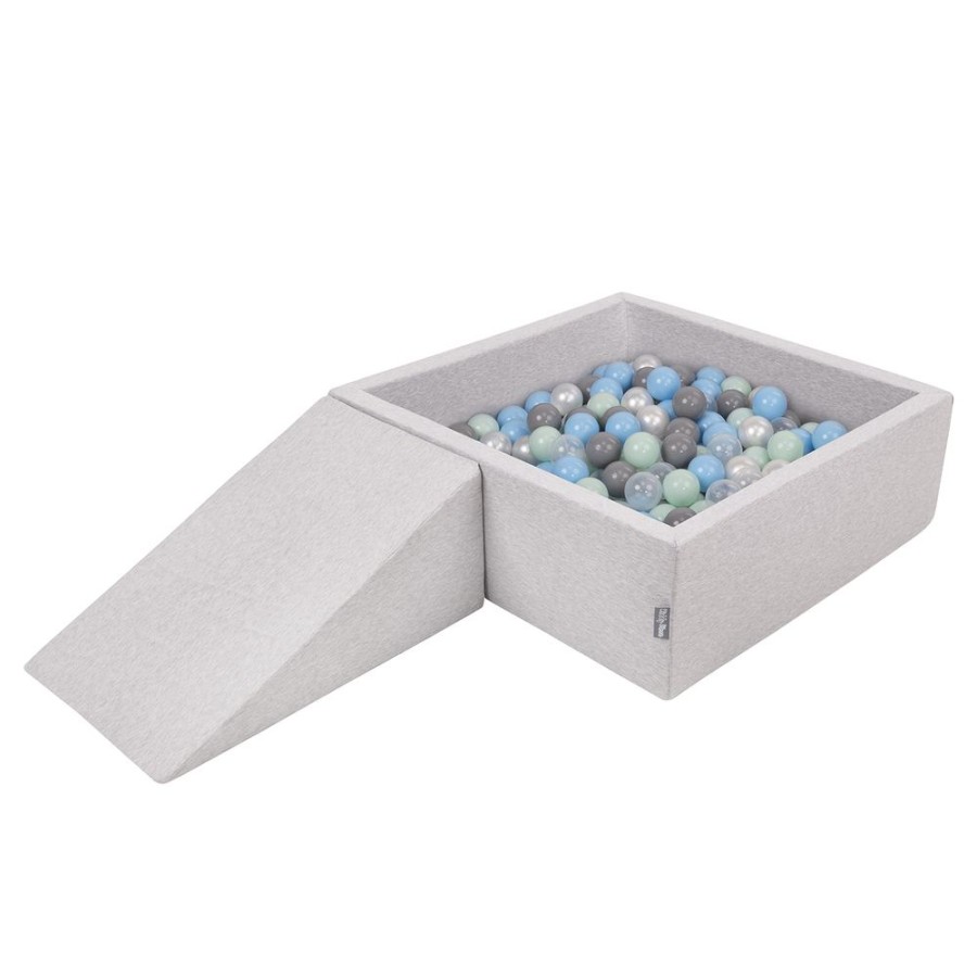 Activity Toys KiddyMoon | Kiddymoon Foam Playground For Kids With Square Ballpit And Balls, Lightgrey: Pearl/ Grey/ Transparent/ Babyblue/ Mint Light Grey: Pearl / Grey / Transparent / Baby Blue / Mint