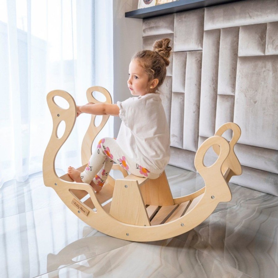 Activity Toys KiddyMoon | Kiddymoon Wooden Rocker For Kids Multifunction Montessori Arch Wr-001, Beige