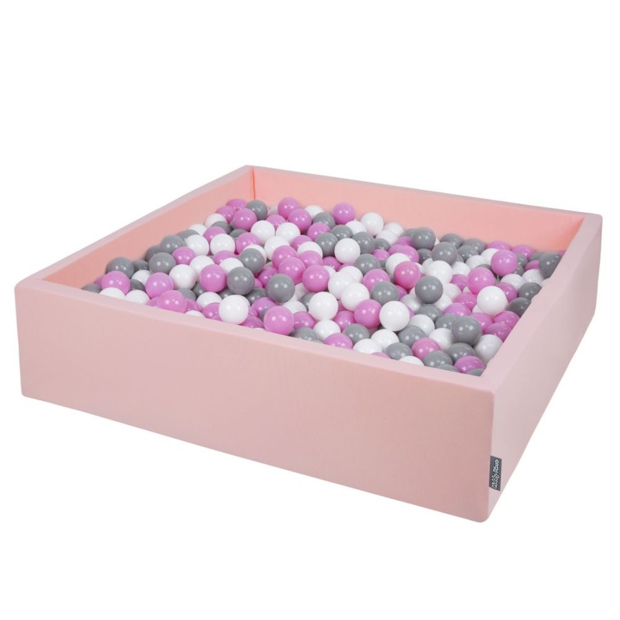 Ball Pits KiddyMoon | Kiddymoon Soft Ball Pit Square 7Cm / 2.75In For Kids, Foam Ball Pool Baby Playballs Children, Certified Made In The Eu, Pink: Grey-White-Pink Pink:Grey-White-Pink