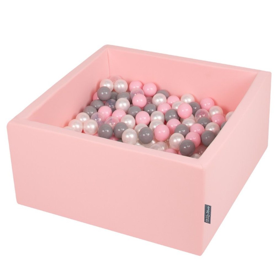 Ball Pits KiddyMoon | Kiddymoon Baby Foam Ball Pit With Balls 7Cm / 2.75In Square, Pink: Pearl/ Grey/ Transparent/ Powderpink Pink:Pearl/Grey/Transparent/Powderpink