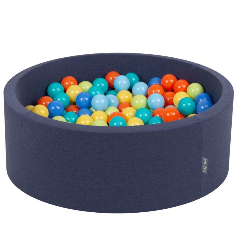 Ball Pits KiddyMoon | Kiddymoon Baby Foam Ball Pit With Balls 7Cm / 2.75In Certified Made In Eu, D.Blue: L.Green/ Orange/ Turquois/ Blue/ Babyblue/ Yellw