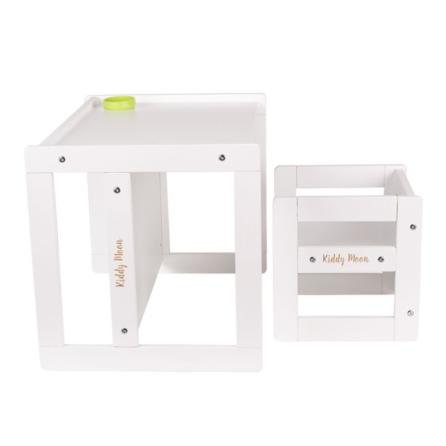 Nursery Room KiddyMoon | Kiddymoon Wooden Desk Chair Set For Children Tc-002, White