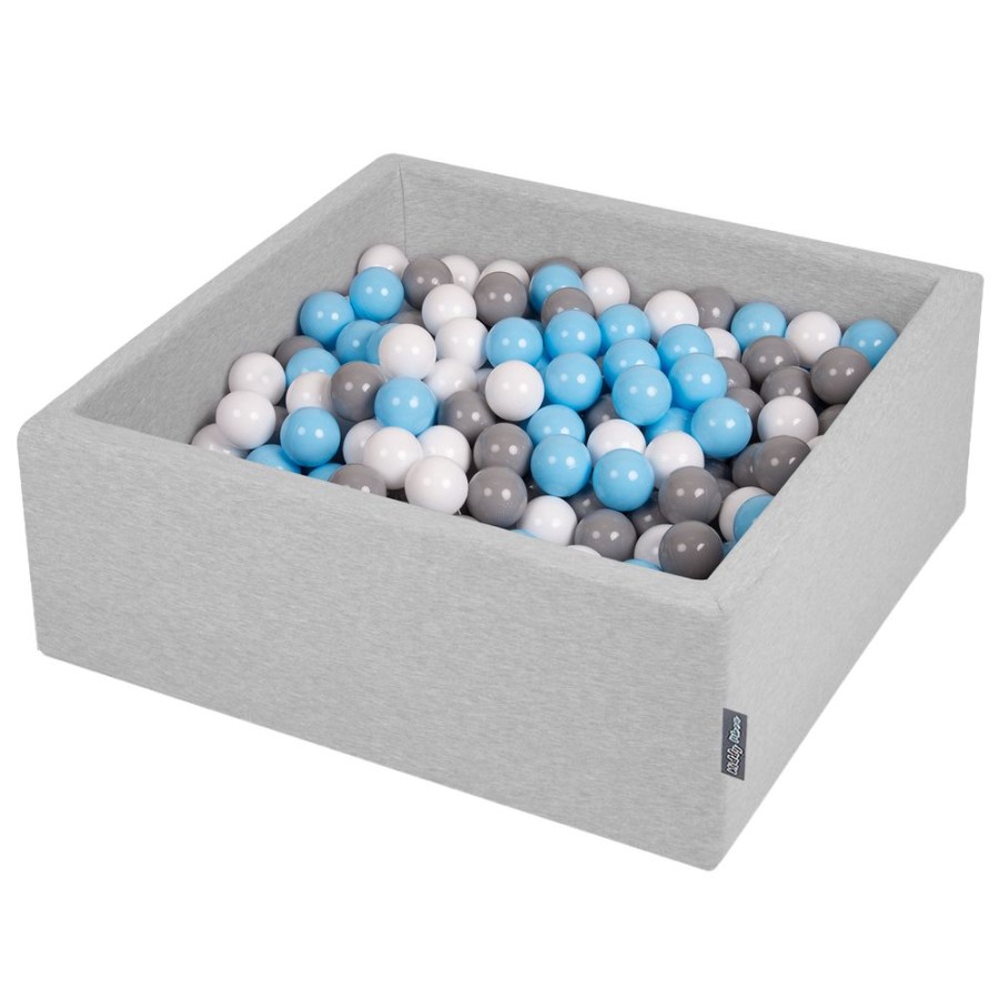 Ball Pits KiddyMoon | Kiddymoon Baby Foam Ball Pit With Balls 7Cm / 2.75In Square, Light Grey: Grey/ White/ Babyblue Light Grey:Grey/White/Babyblue