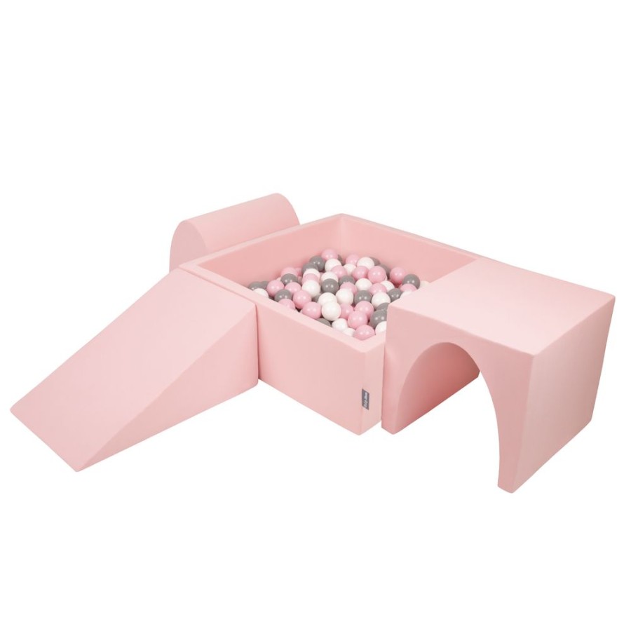 Activity Toys KiddyMoon | Kiddymoon Foam Playground For Kids With Square Ballpit And Balls, Pink: White/ Grey/ Powder Pink Pink:White/Grey/Powder Pink