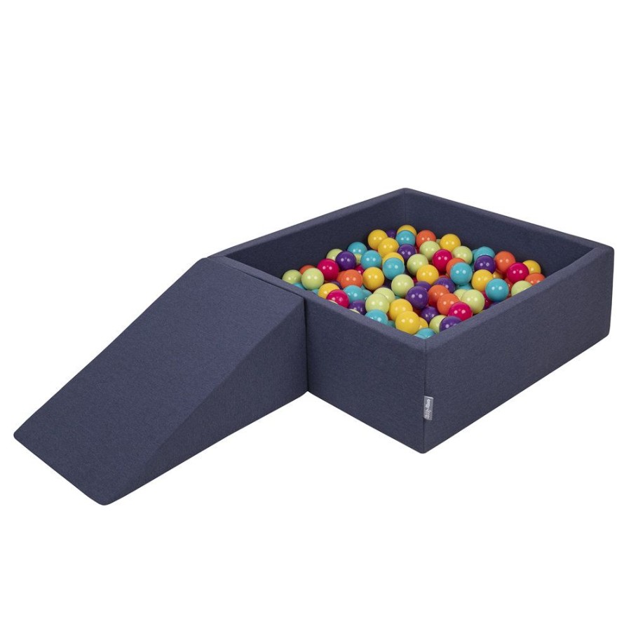 Activity Toys KiddyMoon | Kiddymoon Foam Playground For Kids With Square Ballpit And Balls, Darkblue: Lgreen/ Yellow/ Turquoi/ Orange/ Dpink/ Purple Dark Blue: Light Green / Yellow / Turquoise / Orange / Dark Pink / Purple