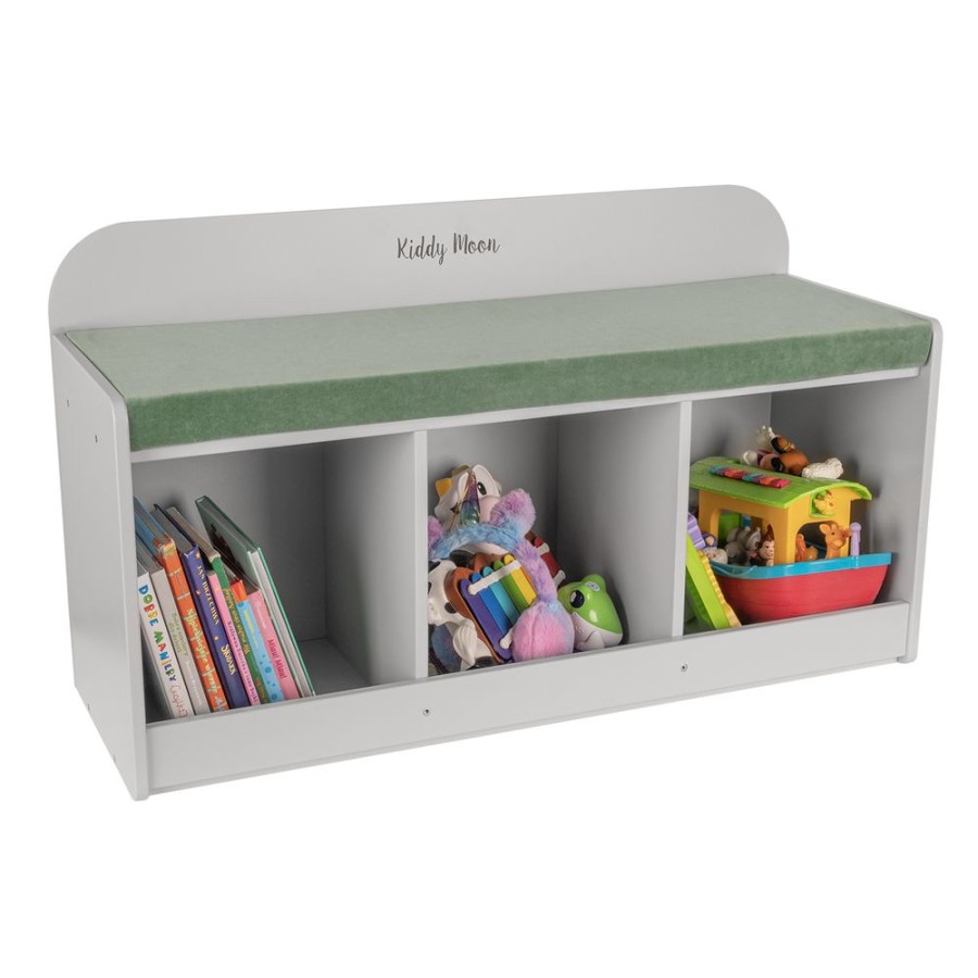 Nursery Room KiddyMoon | Kiddymoon Storage Bench For Kids With Foam Children Multifunctional Toy Furniture Sitting Playroom, Grey/ Light Grey Grey/Light Grey