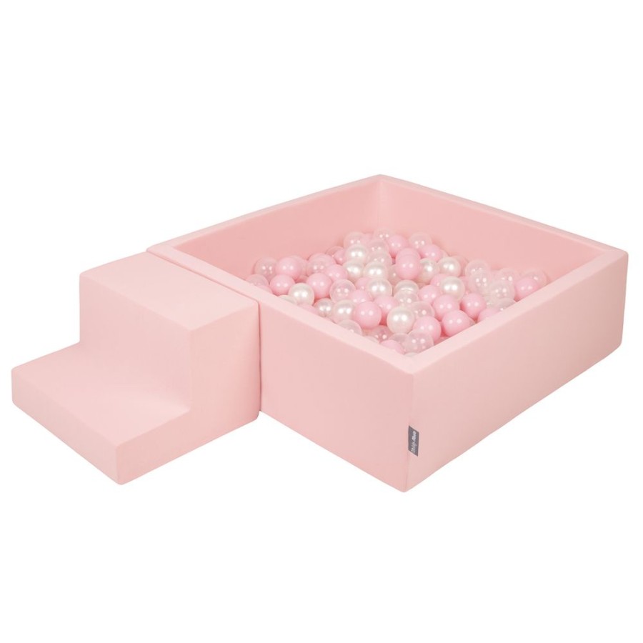 Activity Toys KiddyMoon | Kiddymoon Foam Playground For Kids With Square Ballpit, Pink: Powder Pink/ Pearl/ Transparent Pink: Light Pink / Pearl / Transparent