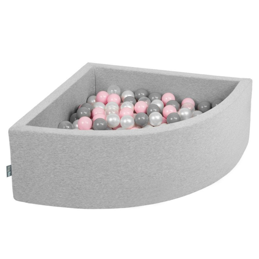 Ball Pits KiddyMoon | Kiddymoon Soft Ball Pit Quarter Angular 7Cm / 2.75In For Kids, Foam Ball Pool Baby Playballs, Made In The Eu, Light Grey/ Pearl/ Grey/ Transparent/ Light Pink Light Grey: Pearl / Grey / Transparent / Light Pink