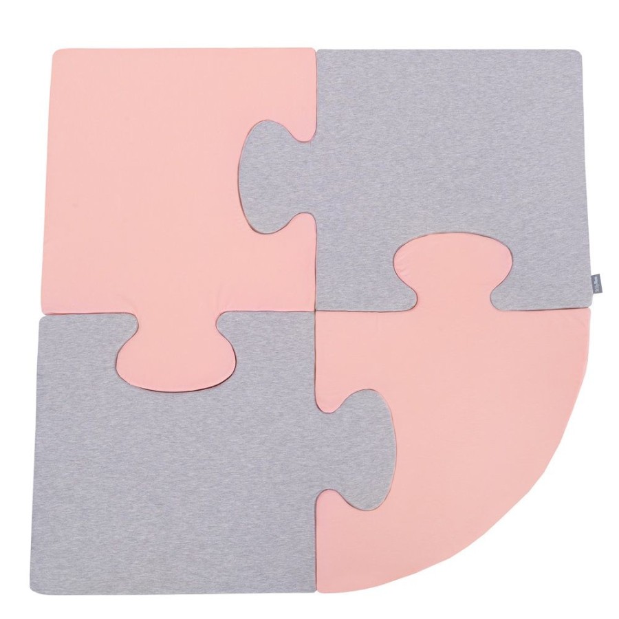 Nursery Room KiddyMoon | Kiddymoon Soft Foam Puzzle Set For Children 4Pcs, Pink/Light Grey