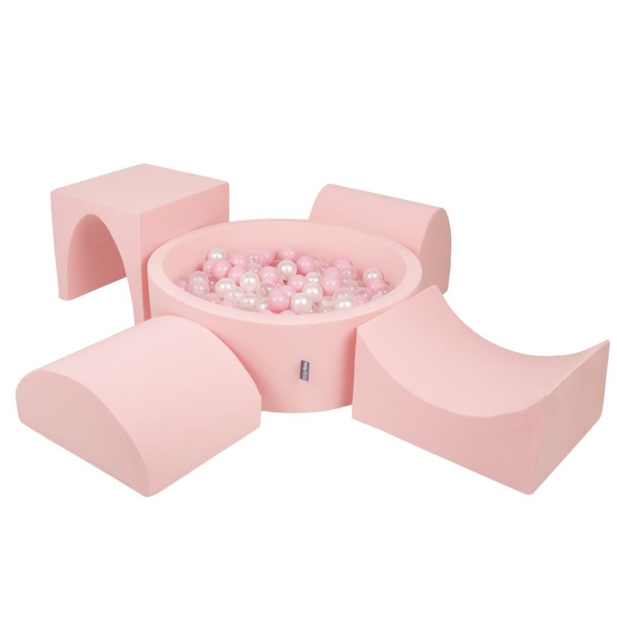 Activity Toys KiddyMoon | Kiddymoon Foam Playground For Kids With Ballpit And Balls, Pink: Powder Pink/ Pearl/ Transparent Pink: Light Pink / Pearl / Transparent