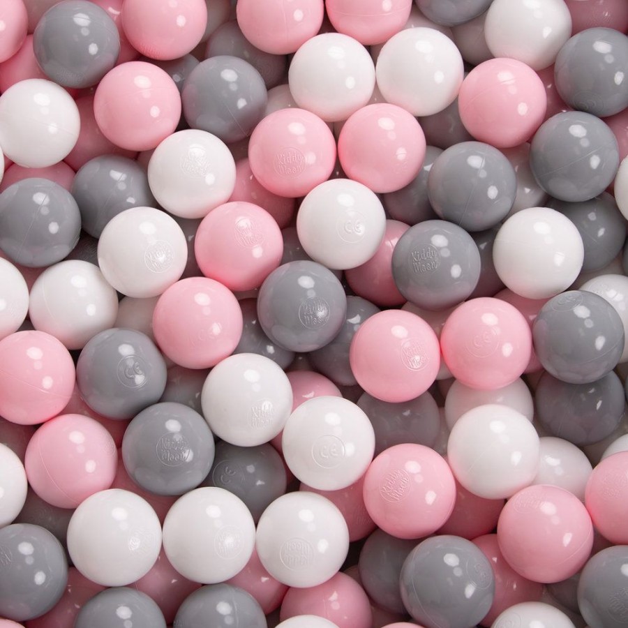 Ball Pits KiddyMoon | Kiddymoon Soft Ball Pit Square 7Cm / 2.75In For Kids, Foam Ball Pool Baby Playballs Children, Certified Made In The Eu, Pink: White-Grey-Powder Pink Pink:White-Grey-Powder Pink