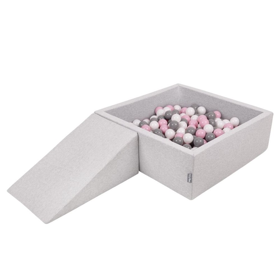 Activity Toys KiddyMoon | Kiddymoon Foam Playground For Kids With Square Ballpit And Balls, Lightgrey: White/ Grey/ Powderpink Light Grey: White / Grey / Light Pink